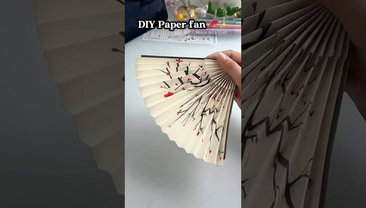 DIY Paper Fan🪭✨#shorts #art #diy #craft #youtubeshorts_