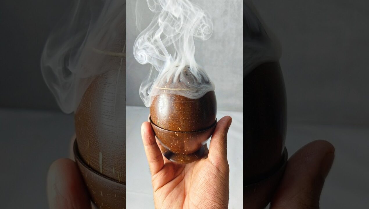 Easy Making A Coconut Shell Agarbatti Stand 🥥🌿 | Coconut Shell Craft #shortsfeed #shorts #diy