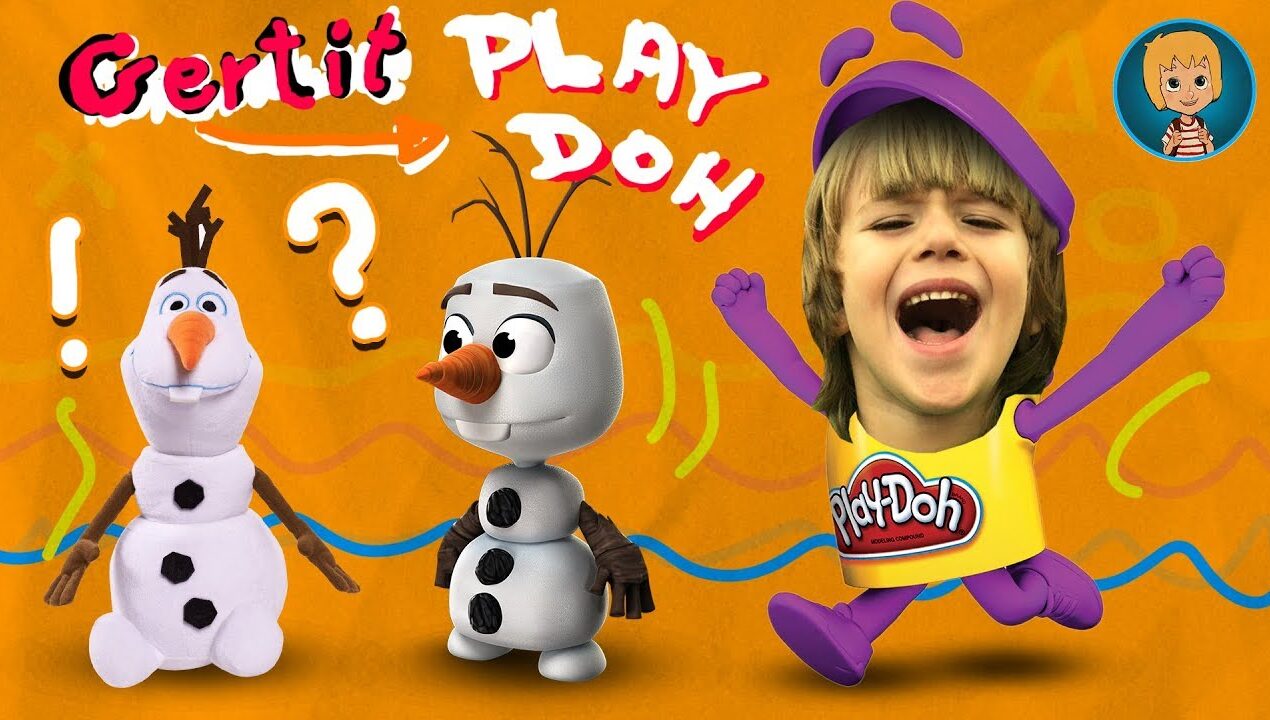 Olaf Frozen & Queen Elsa and Anna build with Play Doh Plastilina