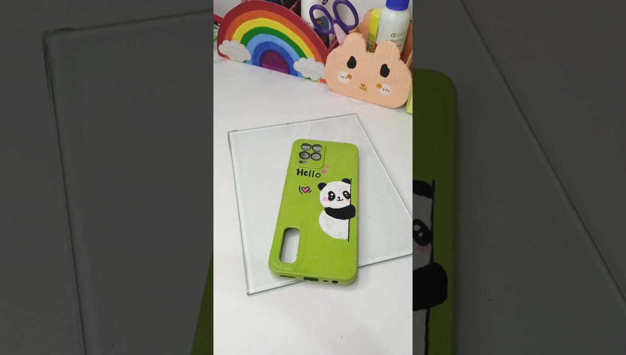 Diy cute phone cover painting #trending #viral #diyideas #shorts #bestoutofwaste #phonecase