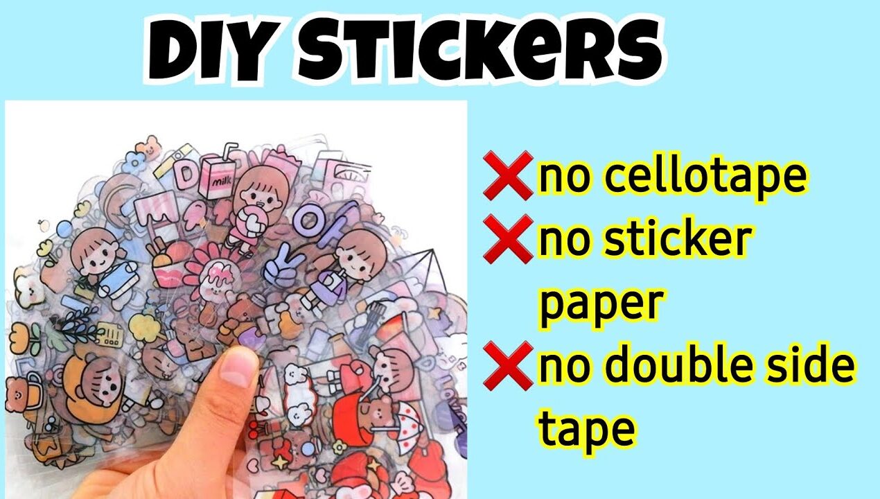 How to make stickers without cellotape/DIY Sticker book|Cute Sticker making without double side tape