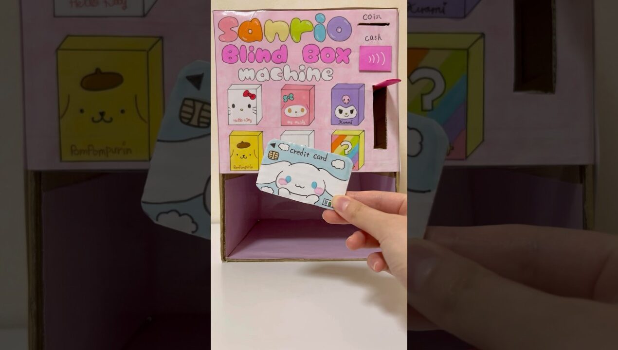 DIY Vending machine !#sanrio#hellokitty#cinnamoroll#kuromi#papercraft#asmr#diy#blindbag#blindbox
