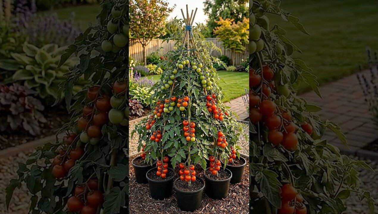 From Empty Pots to a Tomato Jungle! 🍅🌿 | DIY Vertical Garden #garden #gardening #gardendesign
