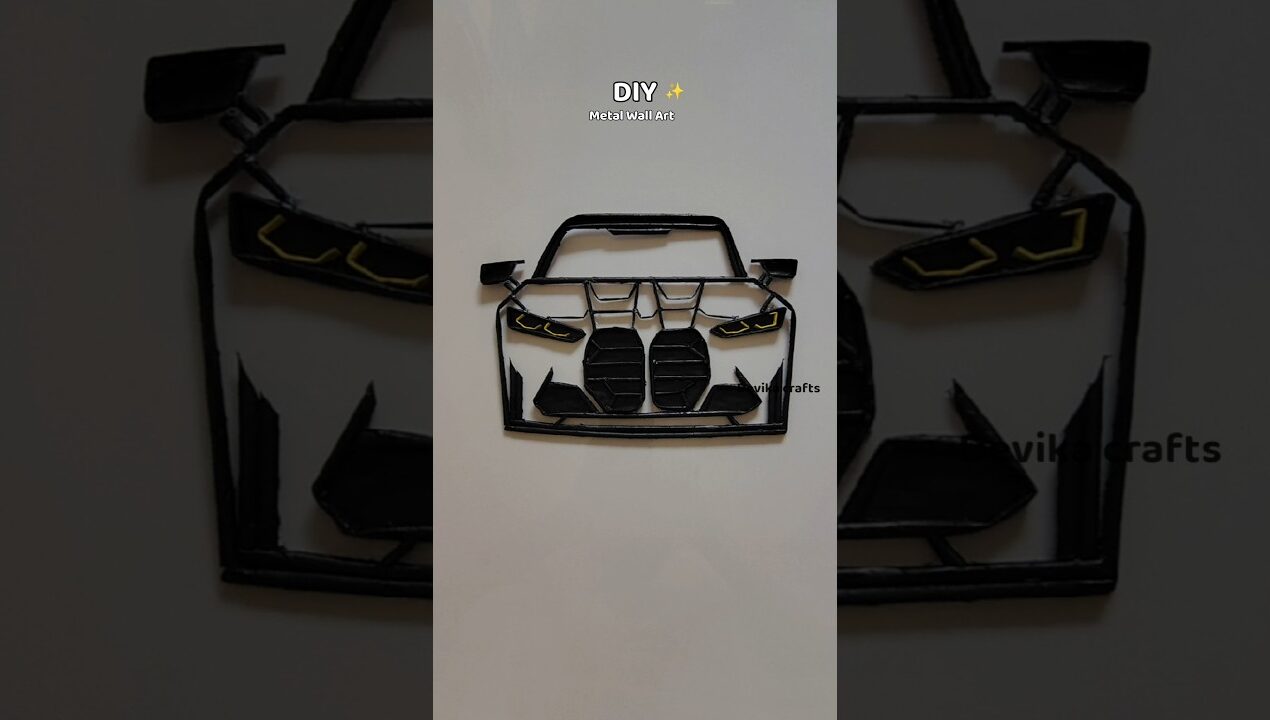 DIY BMW M4 Metal Wall Decor 🏎️ Budget Craft Idea! #bmw #shorts #viral #diy #walldecor