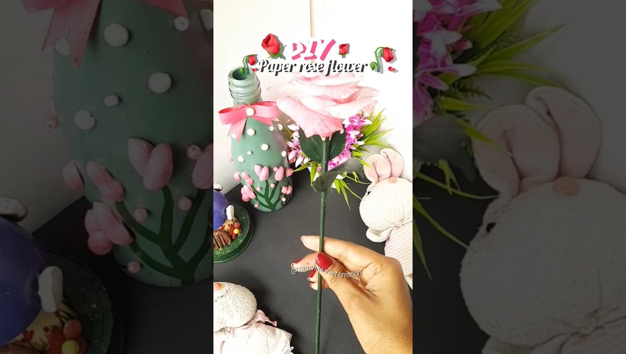 DIY paper rose flower 🌹 #diy #shorts #shortvideos #viral #papercraft #youtubeshorts