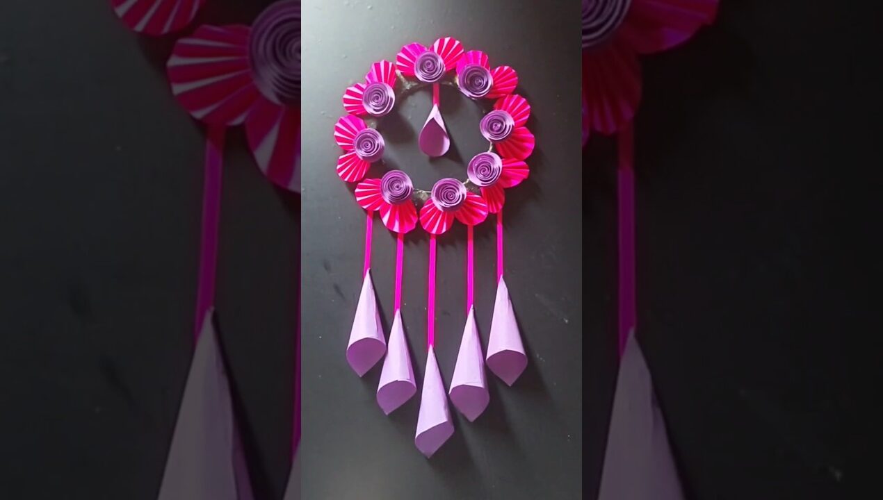 pink colour paper craft ideas #shorts #youtubeshorts #viralvideo #homedecor #roomdecor #diycrafts