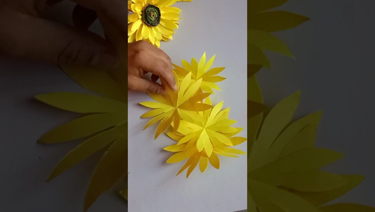sunflower 🌻|| DIY paper flower #viral #shorts #art #diy #flower