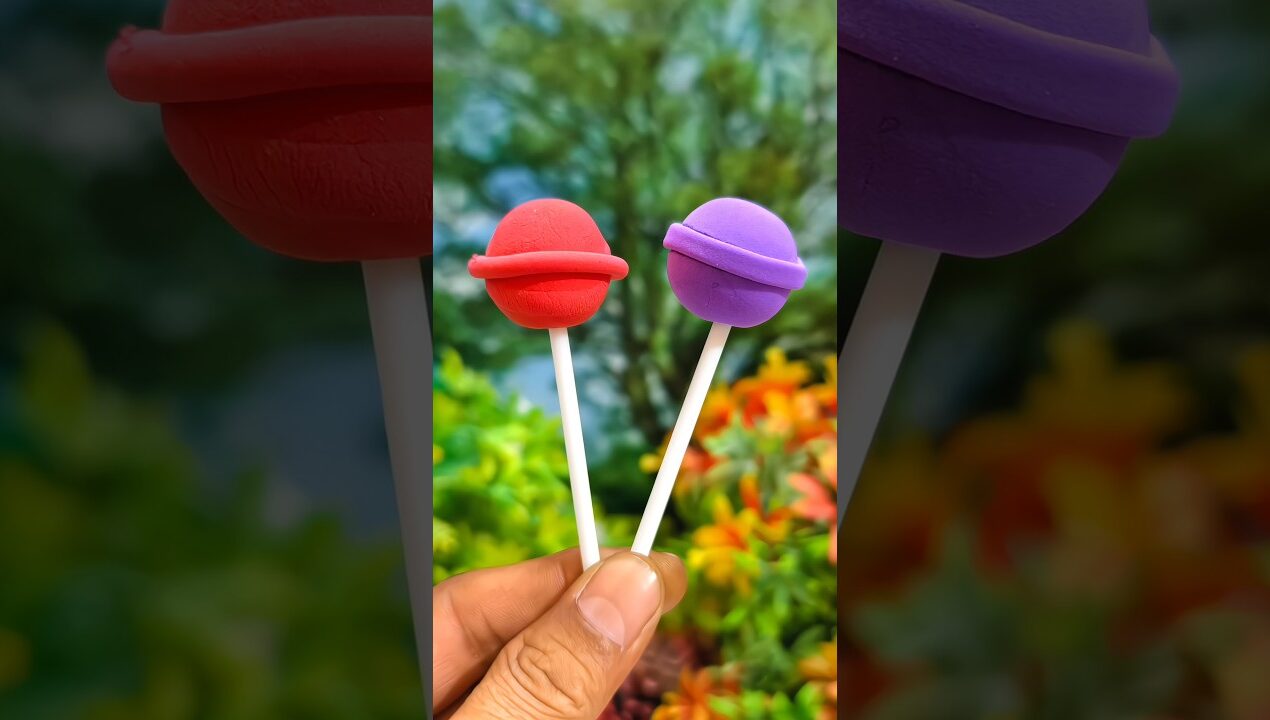 DIY craft idea🍭🤩how to make lollipop with super clay || Clay craft idea#shorts#ytshorts#clayart