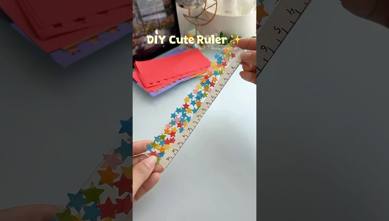 Easy cutest ruler 📏 📐 ✨ #shorts #art #diy #craft #youtubeshorts