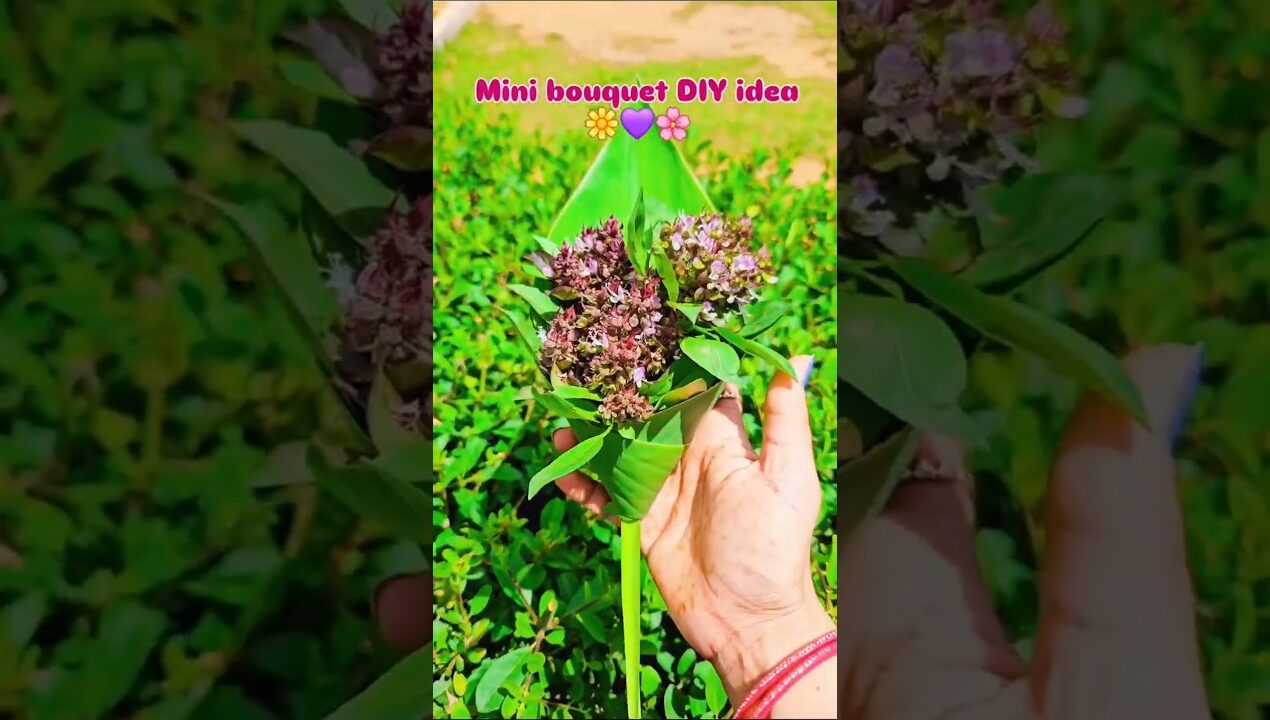 Mini Leaf Bouquet Making DIY💐Garden real Plant Leaves Bouquet Idea🌿#trending#viral#shorts#shortvideo