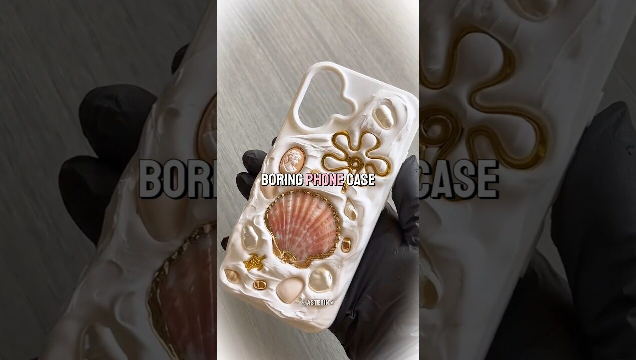 How to make DIY PRETTY PHONE CASE at home (easiest tutorial) || #diy #fyp #shorts