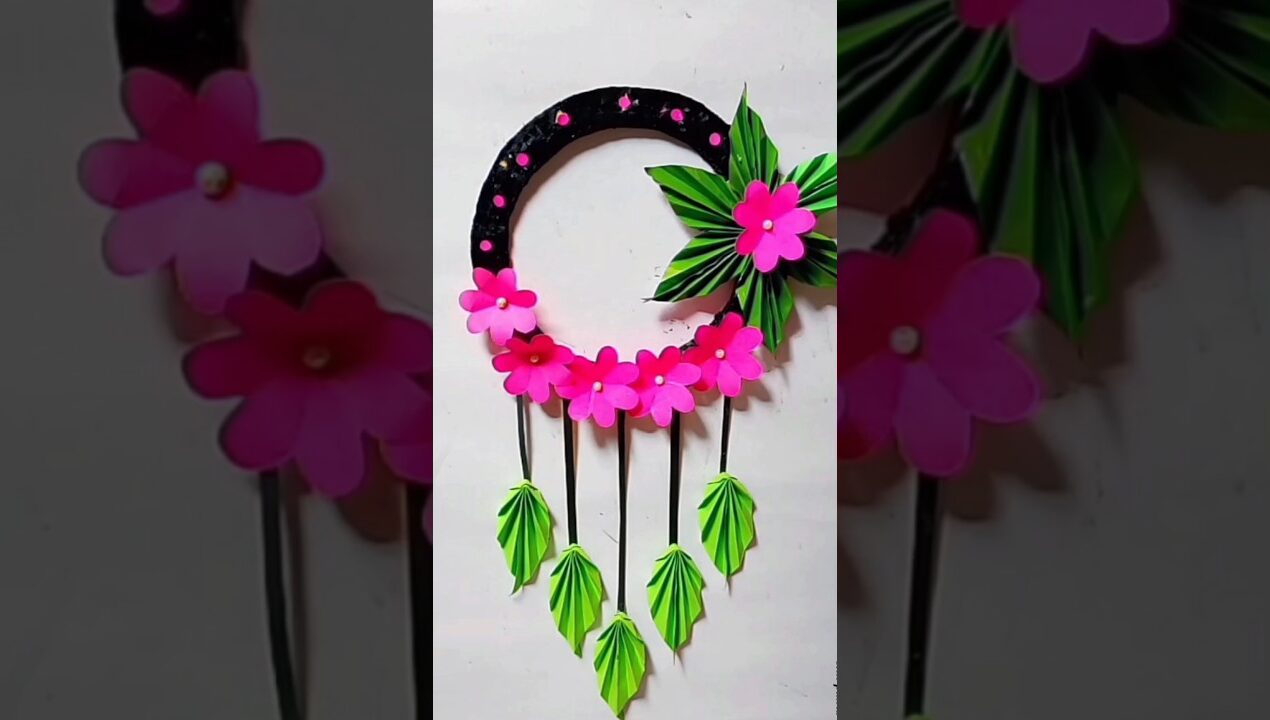 Beautiful Paper Wall Hanging / DIY Wall Hanging Craft #shorts #youtubeshorts #homedecor #craft #diy