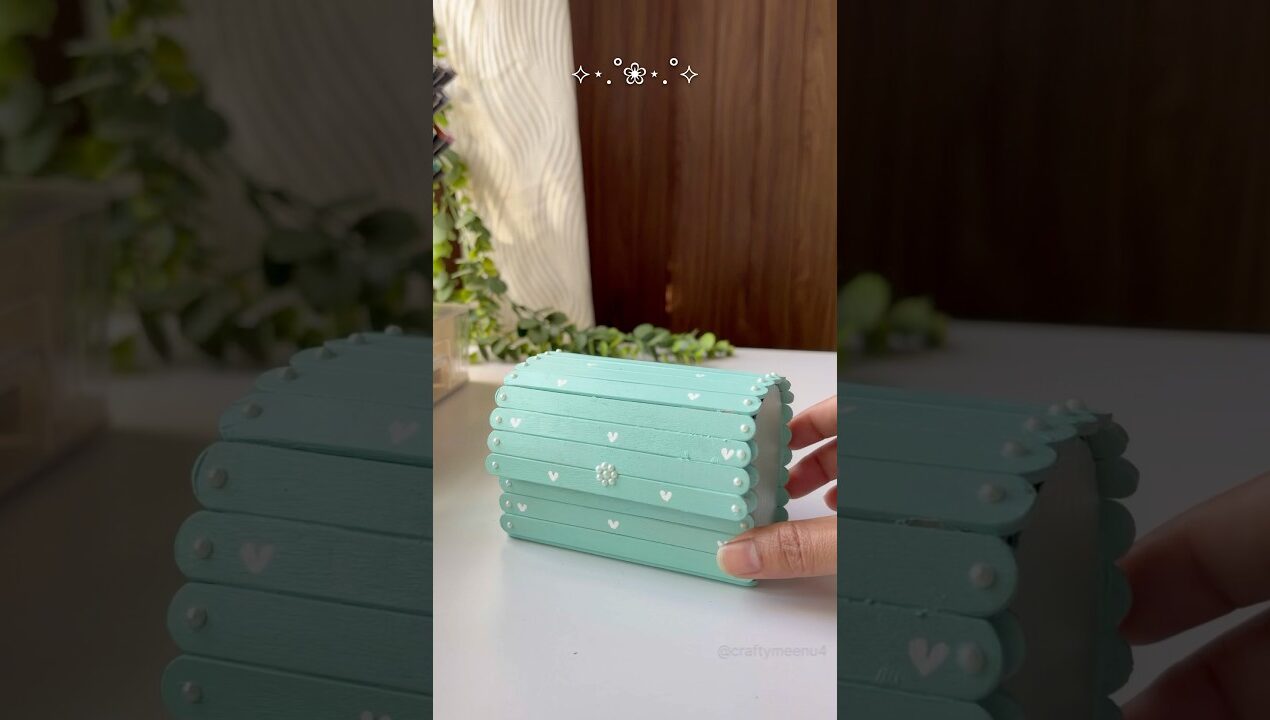 DIY Icecream Stick Gift Box #shorts #diy #viralshorts #papercraft #craftideas #gift  #fyp #trending