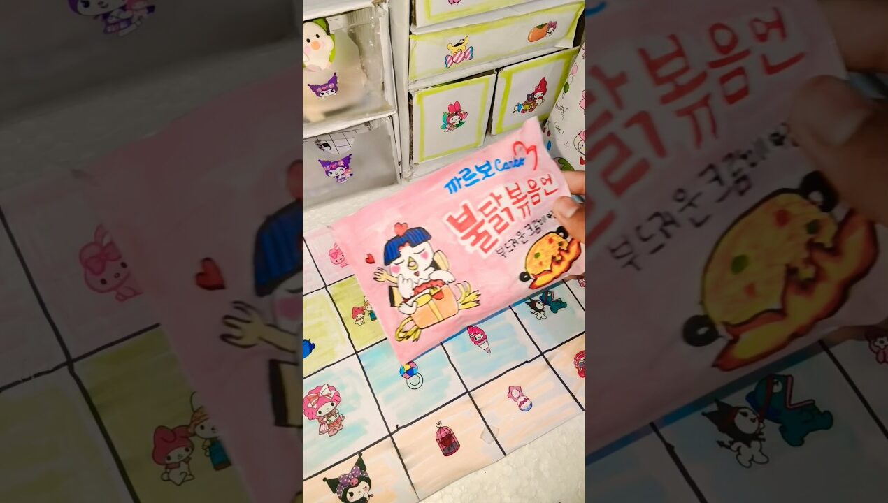 DIY Buldak Spicy Noodles 🌶️🍜 Paper Craft Tutorial #shorts #trending #diy#buldak #ramen #viralshorts