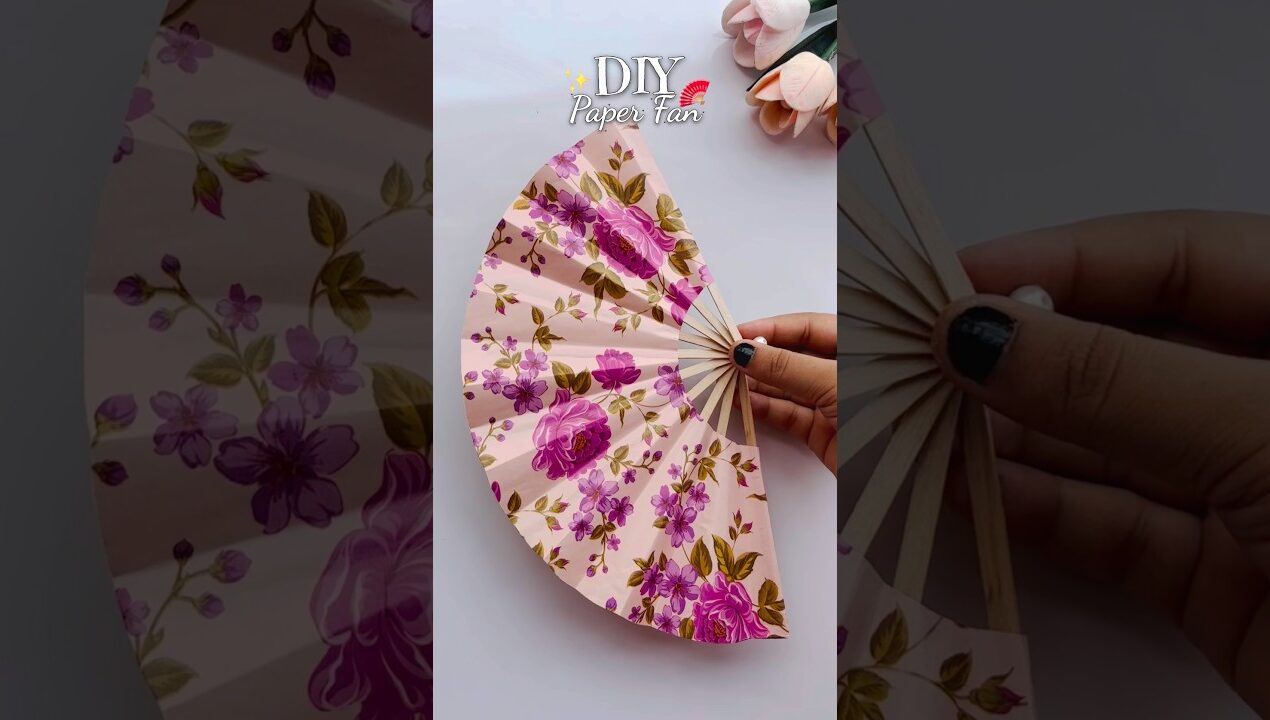 DIY Paper Fan 🪭✨#shorts #diy #paperfan #diypaperfan #viralshorts #craft