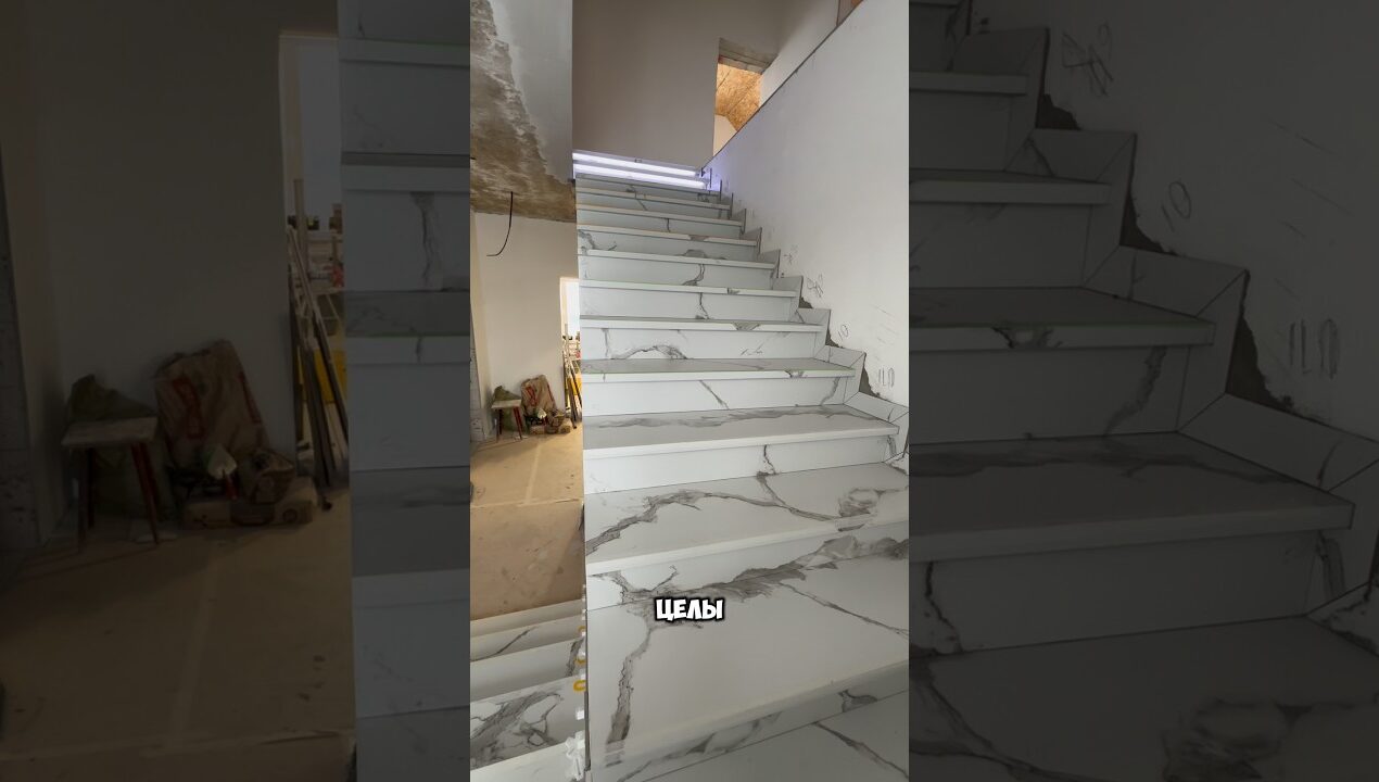 ⚡️Как облицевать лестницу плиткой? #keramoslav #diy #плиточникмосква #плиточник #tools