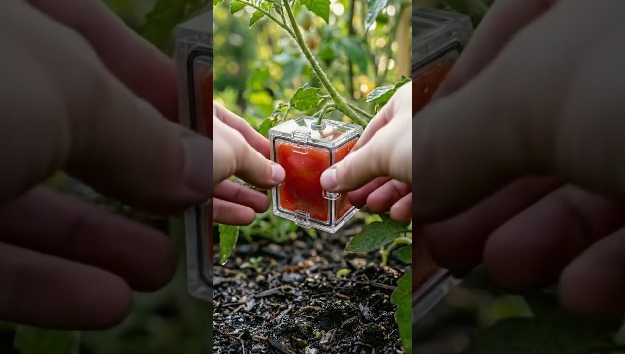 This vegetable grew exactly into the shape of a cube.#diy #GardenExperiment #cubefruit  #plantmagic