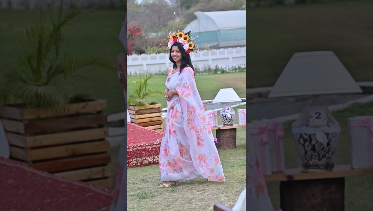 This DIY Crown Stole the Show 🥻😍 Garden Party Look! #viral #trending #shorts #youtubeshorts #diy
