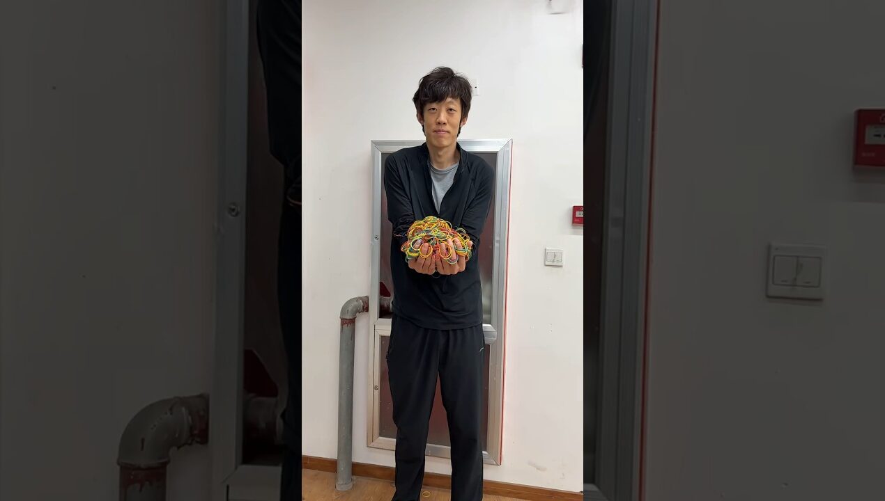 Dad made a football out of rubber bands.😨🥰 #shorts