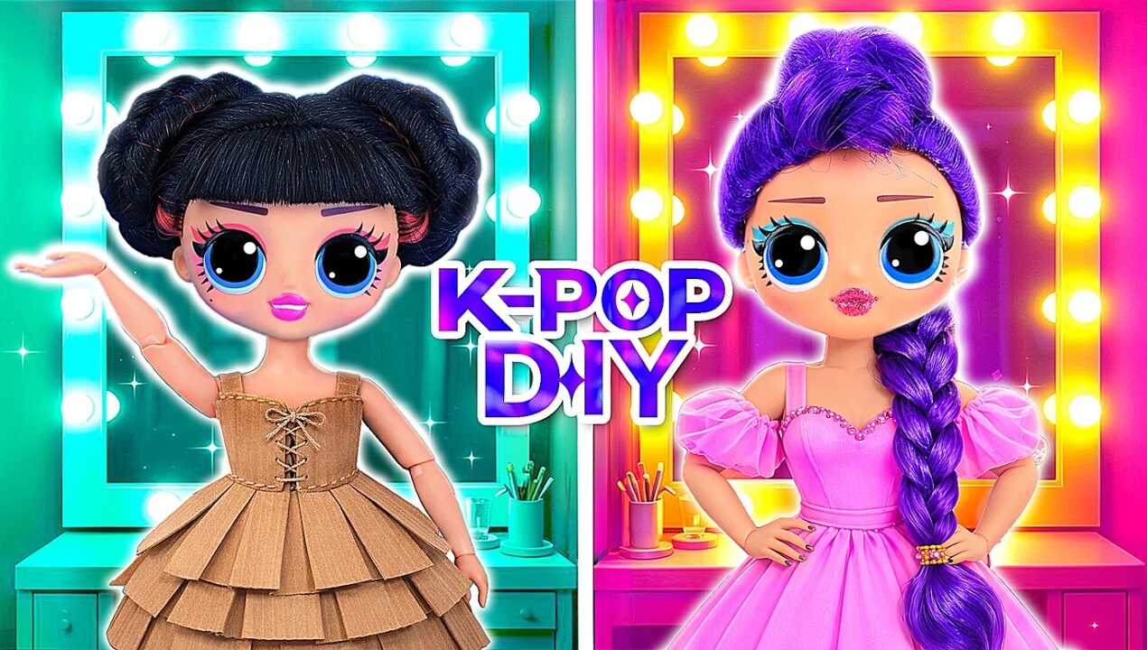 DIY Fluffy vs Cardboard Beauty Salon for K-Pop Demon Hunters | 18 Fashion DIYs for Doll