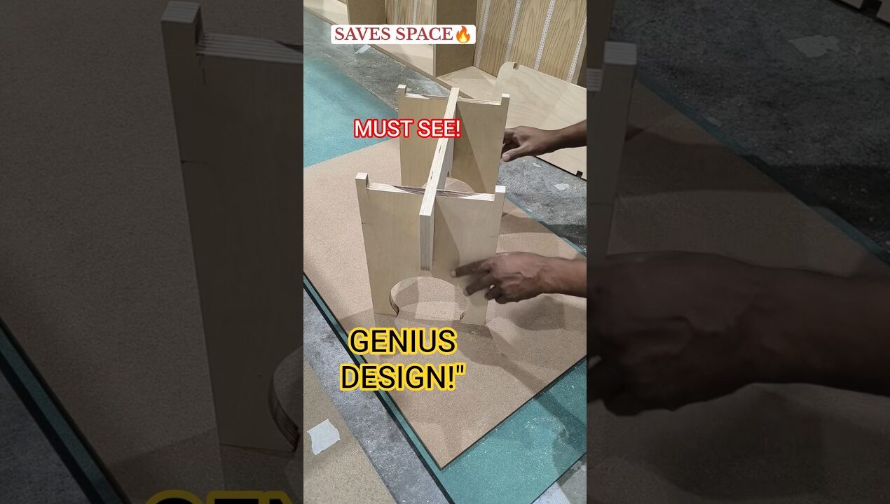 The Most Satisfying Folding Table Build! #shorts #woodworking #diy #ideas