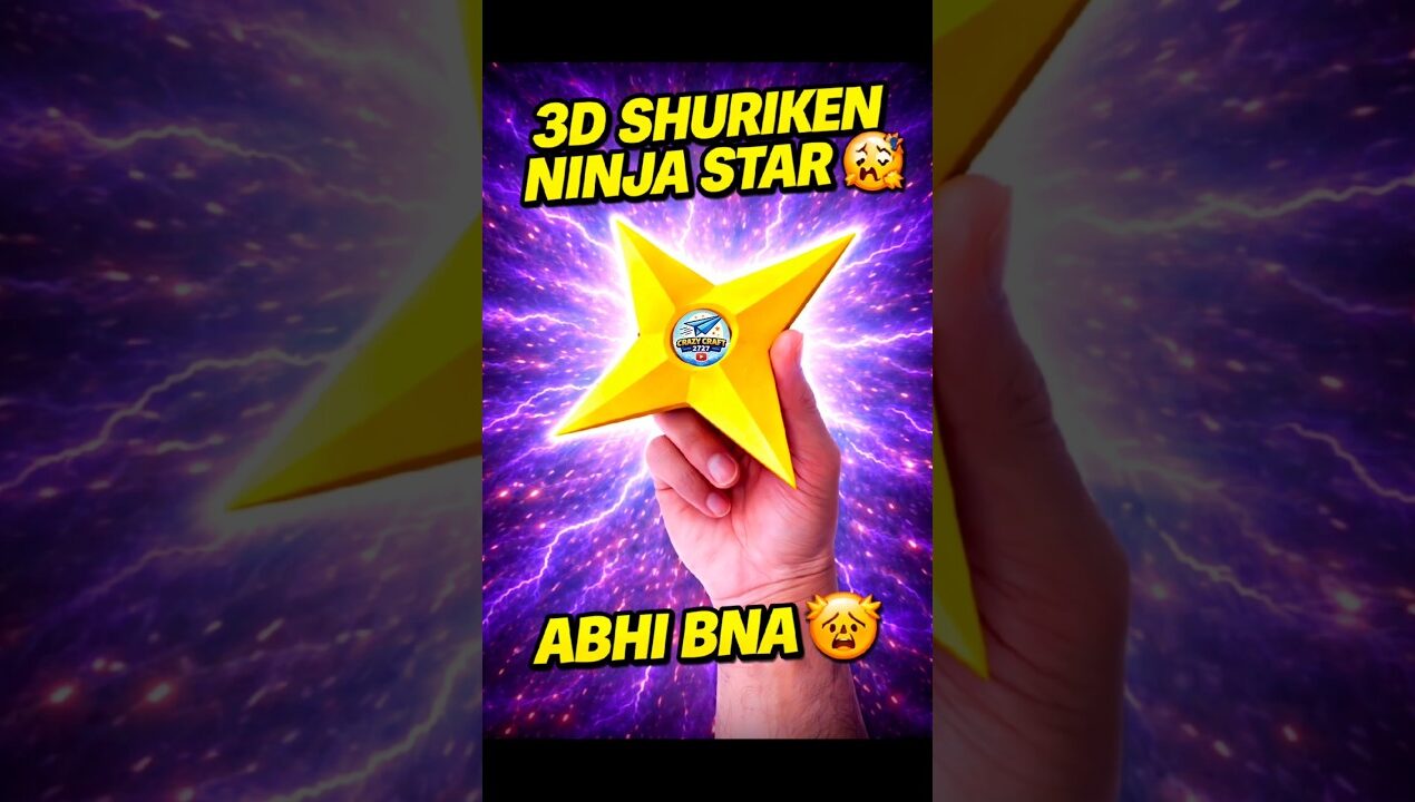 How to make 3D Shuriken Ninja Star, Paper Ninja Star DIY #paper #shorts