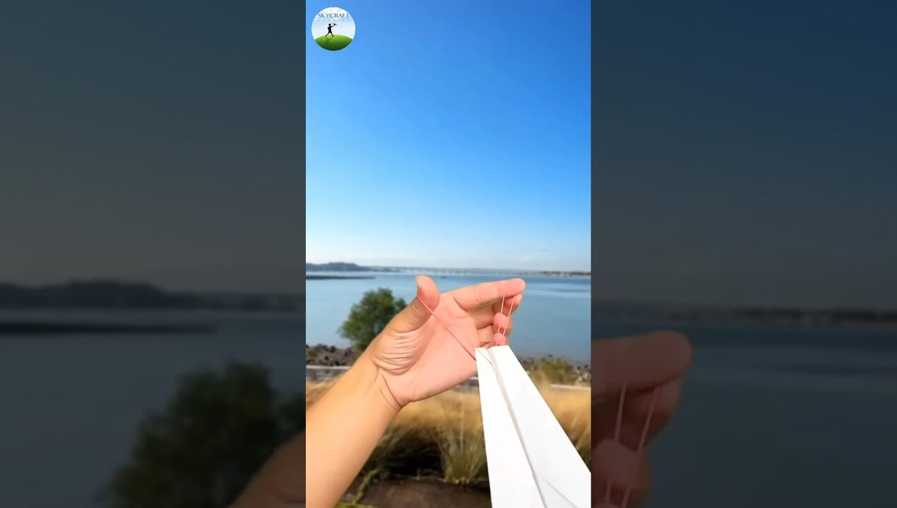 How to Make Rubber Band Powered Paper Plane ✈️🔥 | Easy DIY Flying Trick #shorts #origami