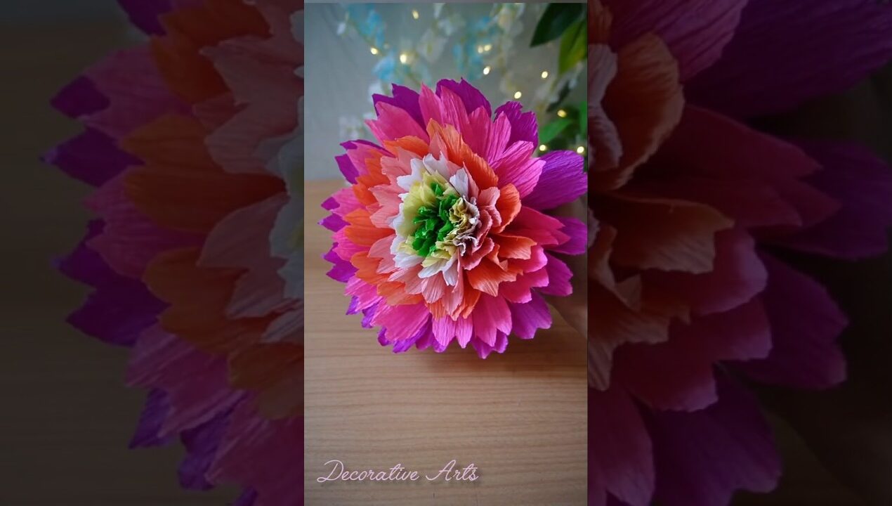 How to Make Paper Flower/ DIY Crepe Paper Flower Design/#diy #craft #shorts