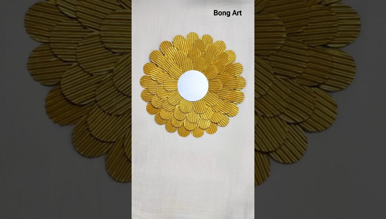 Waste Cardboard Crafts/DIY Wall Mirror Decoration #shorts #diy #wallhanging #youtubeshorts