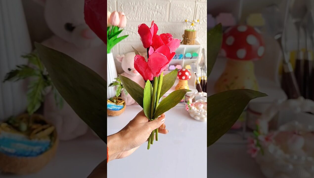 DIY Glue flowers 😱🌷 #shorts #painting #diy #craft #flowermaking #homedecor #bmartcreations #trending
