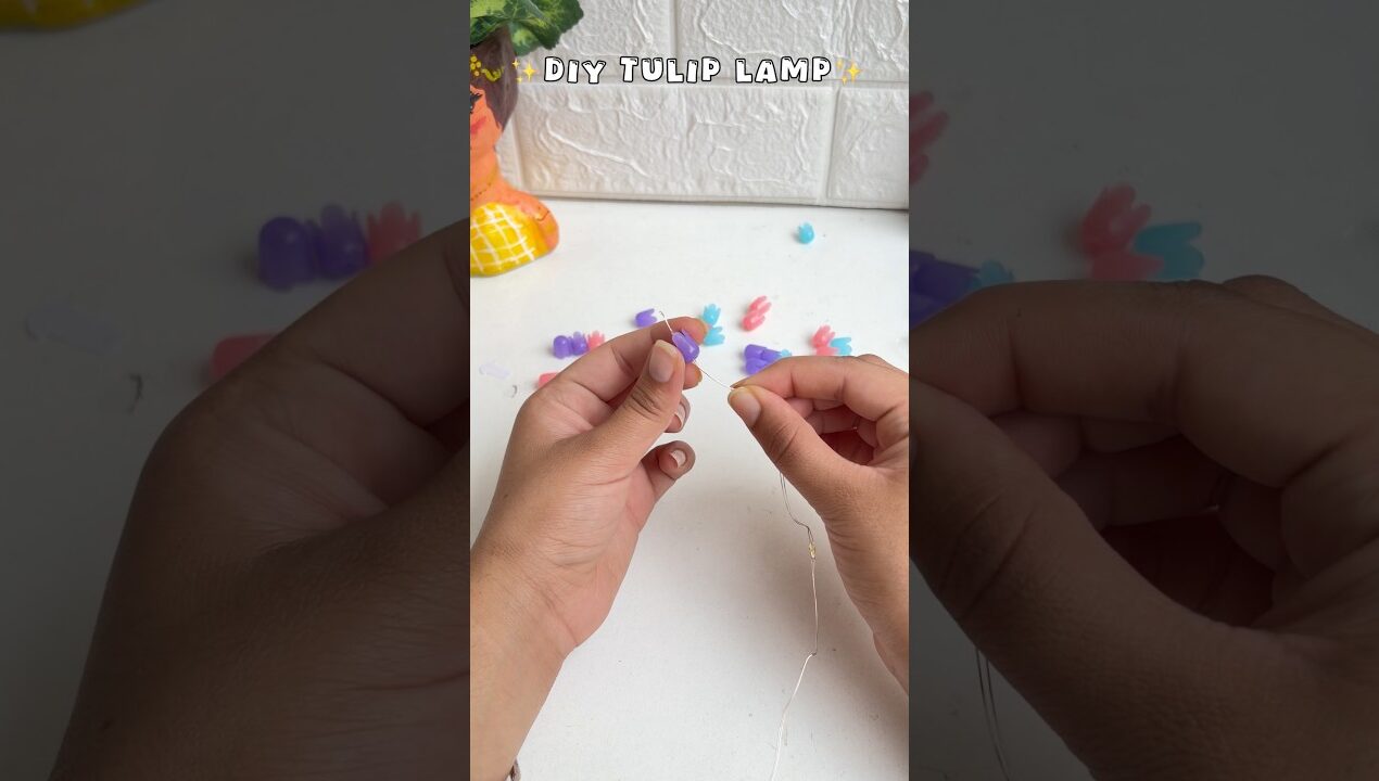 diy tulip lamp❤️#diy #craft #trending #viralshort #artshorts #viral #ytshorts #art #ytviral