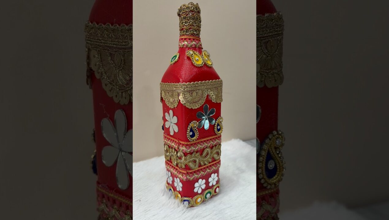 Diy Bottle Art #shorts #youtubeshorts #diy #craft #bottelart #homedecor #kidsvideo #kids #diycraft