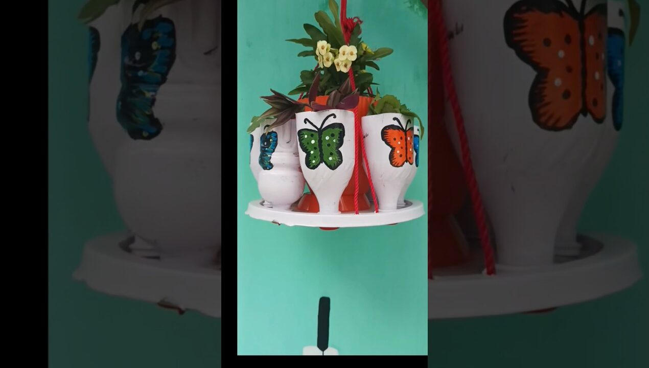 diy hanging planter#diy #shorts #youtubeshorts #plantlover #garden #craft#plantholder