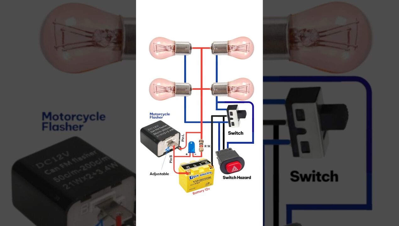 Hazard turn signal lights for all vehicles#shortvideo #diy #electronic