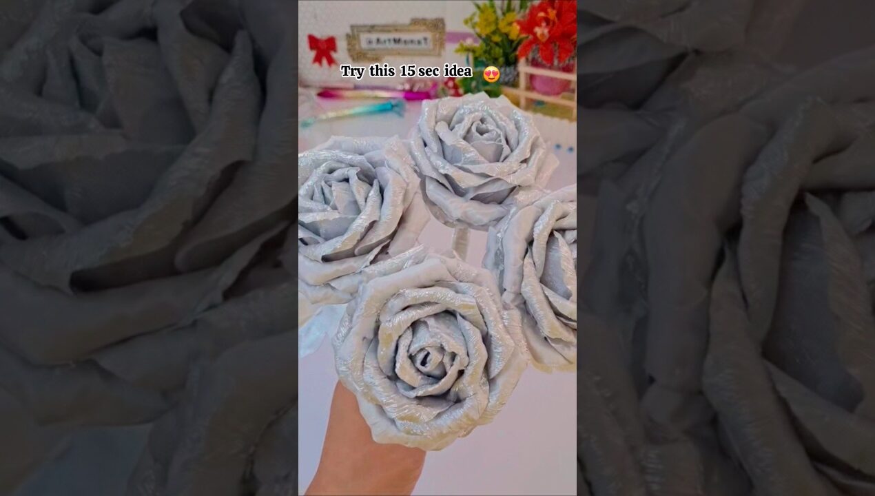 DIY Roses from chocolate wrappers 😍 #shorts #craft #giftideas