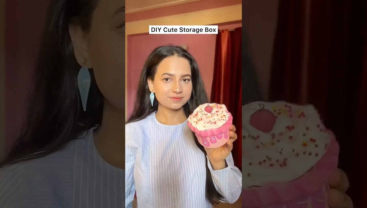 DIY Storage Box 🍰 #diy #trending #craft #cute #viral #kawaii #storagebox