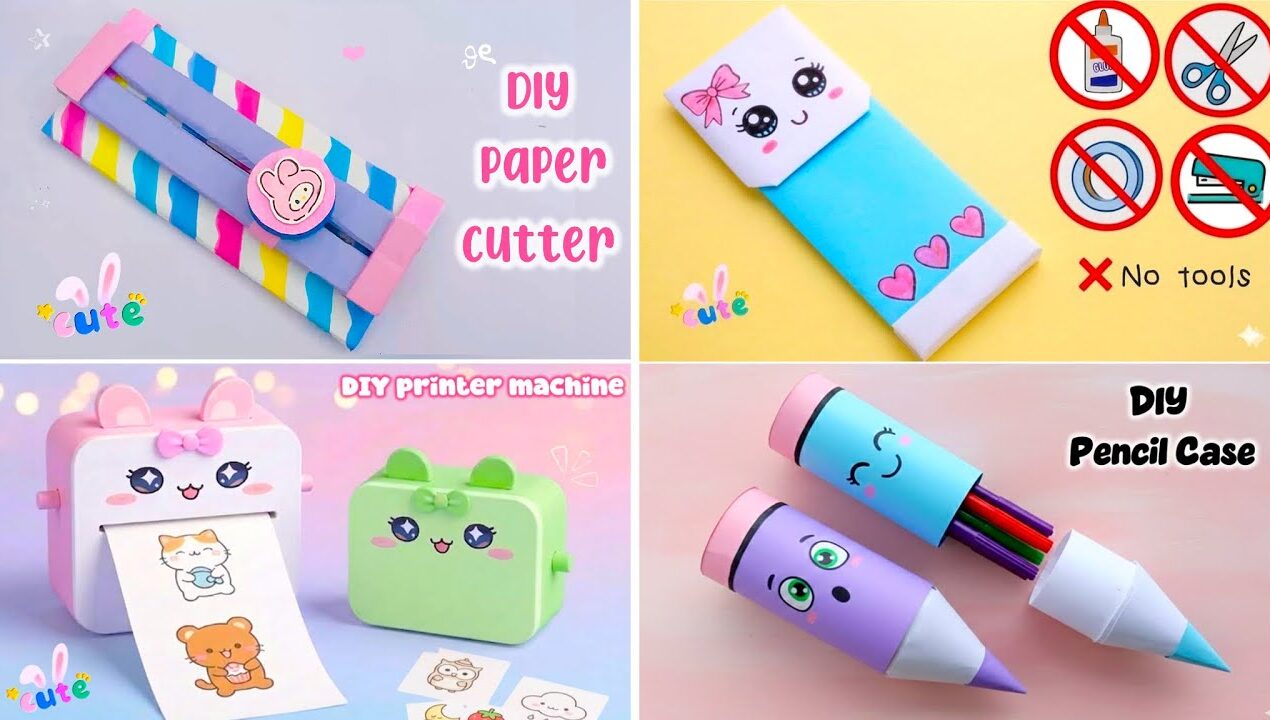 DIY Easy Origami Desk Organizer | No Glue, No Scissors | Cute Organizer |Paper Craft |School Project