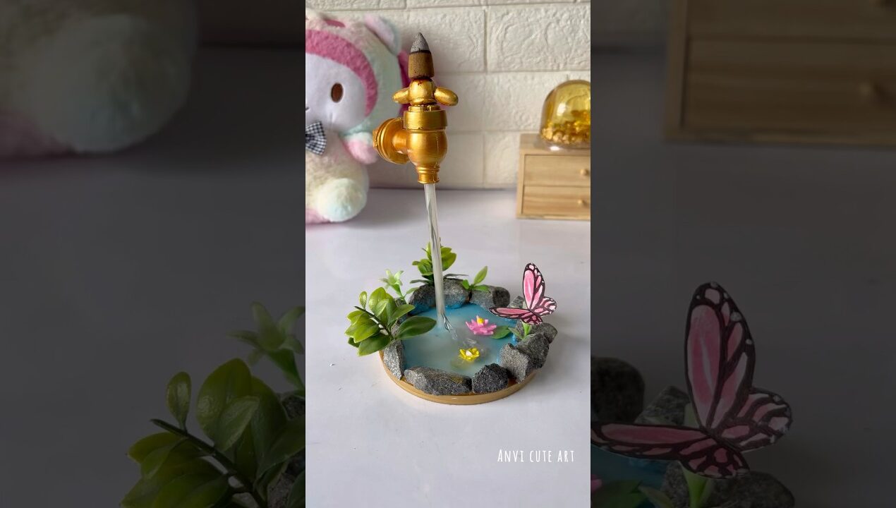 DIY Fountain ⛲️ 🫧 #sorts #youtubeshorts #craft #diy #viralshorts