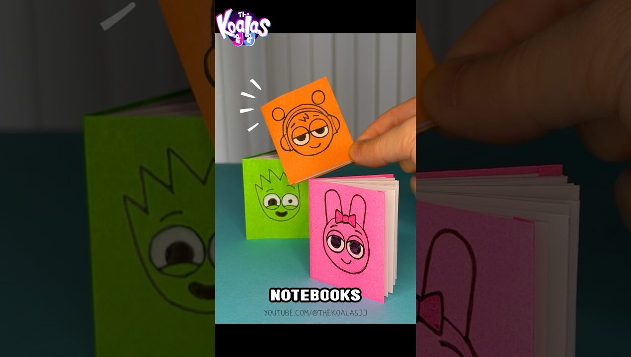 Cute Sprunki mini notebook tutorial so satisfying. DIY Easy Paper Kids Crafts Idea