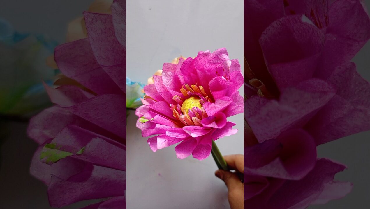 tissue paper flower 💐||DIY paper craft ideas #viral #shorts #art #diy #craft #trending