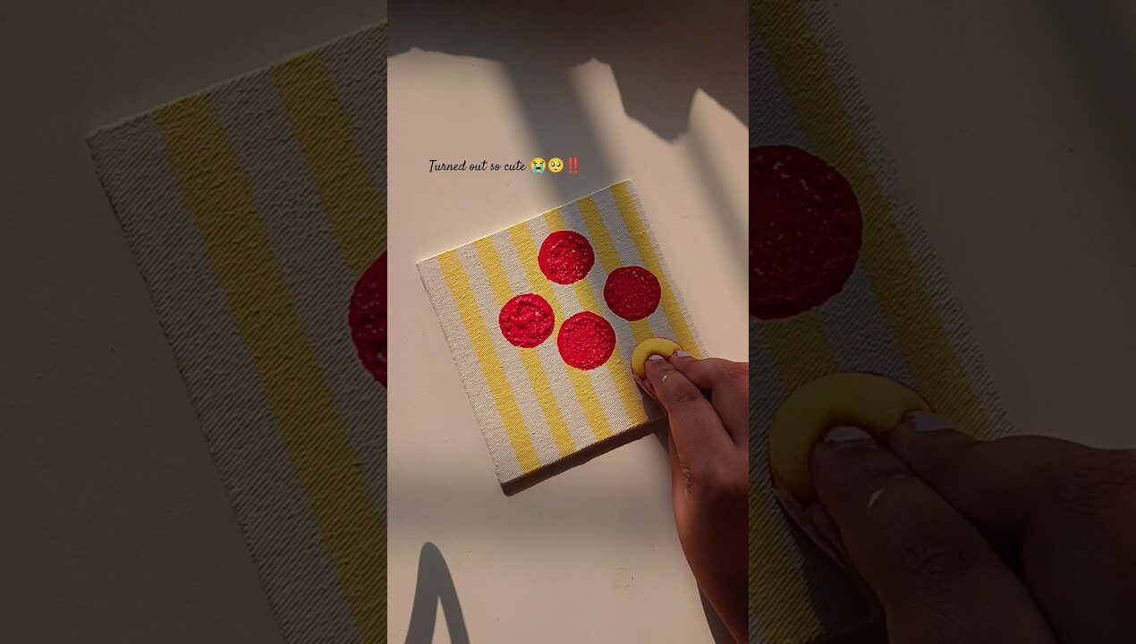 Day 10/10 ✨Aesthetic Mini Canvas Painting | Satisfying Sponge Art 🍅 #aestheticart #shorts #easyart