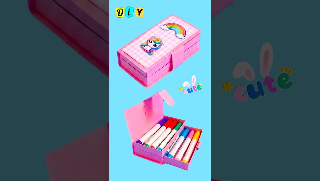 DIY double storage pencil box #papercraft #shorts #diy #artandcraft #youtubeshorts #diyideas #cute
