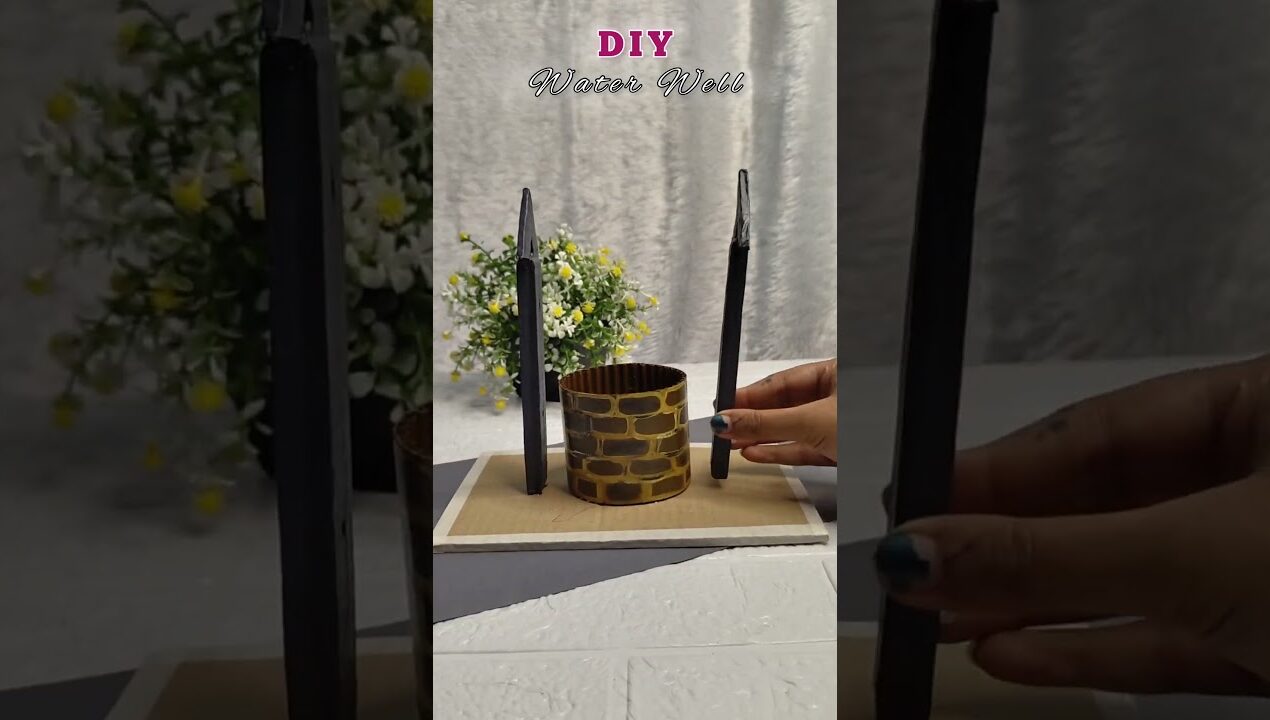 DIY Working Water Well #diy #craft #shorts #schoolproject #homedecor #creativetriii #viralshorts