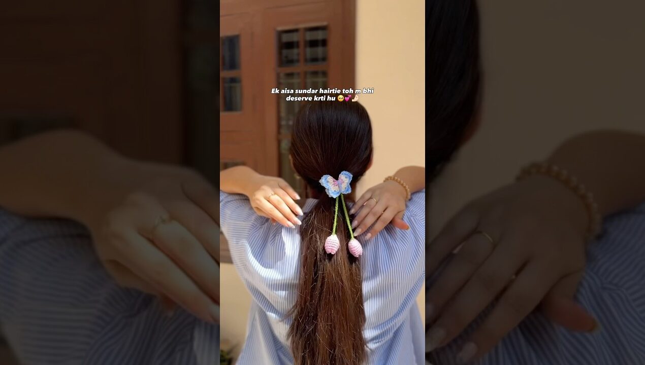 VIRAL hairtie🥹💕 #crochet #handmade #hairstyle #accessories #diy #cute #shortsfeed #shorts #trend