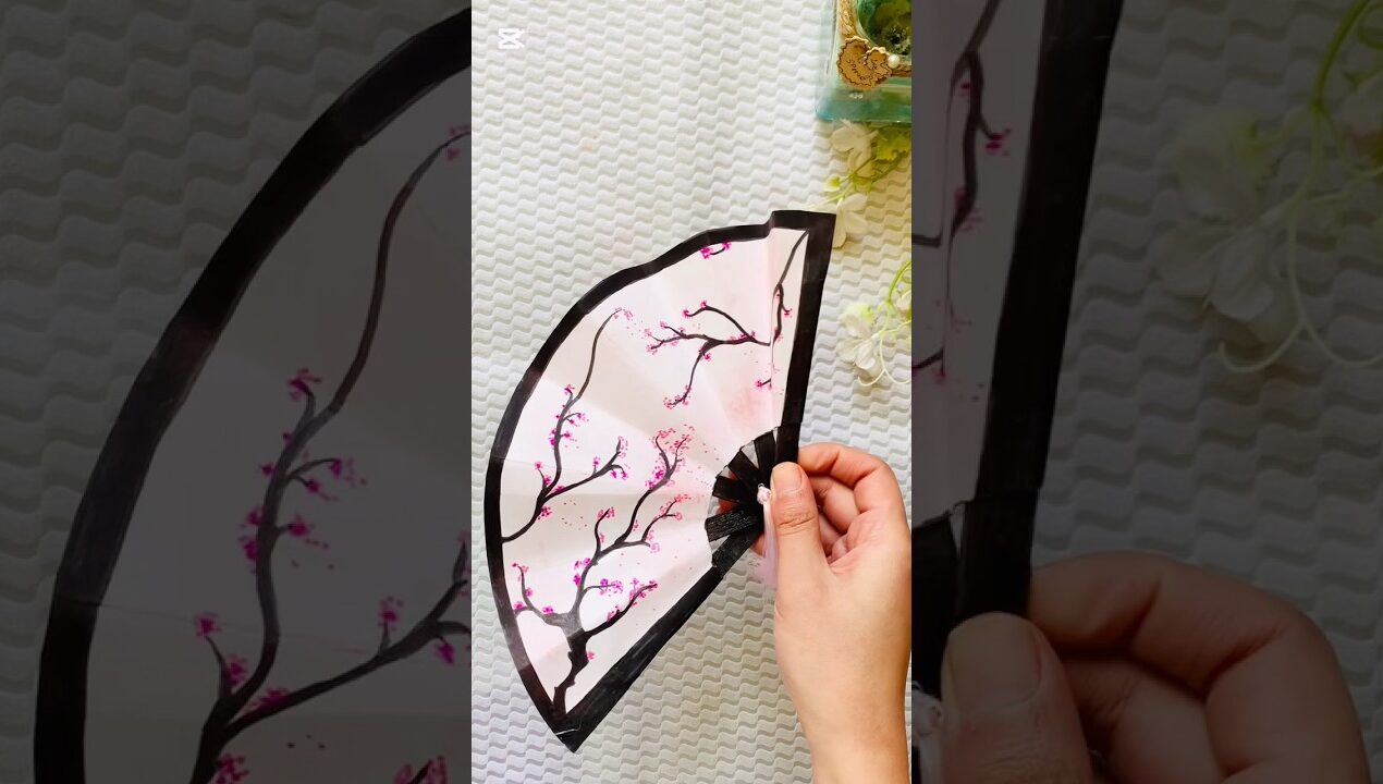 DIY Paper Fan 🪭 ✨#shorts #art #diy #craft #youtubeshorts