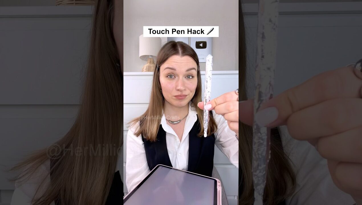 Does this VIRAL Touch Pen hack actually WORK? 🖊️📲 #diy #craft #viral #trending