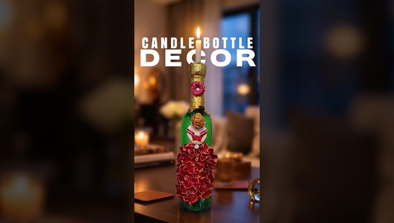 DIY❤️how to make candle light decor #diy #craft #candle #art #bottleart #shorts #reels #viral #views