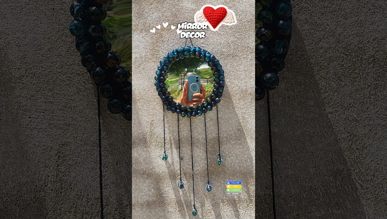 Diy mirror decor #shorts #handmade #mirrordecor #marbleart #cardboardcraft #craft #youtubeshorts