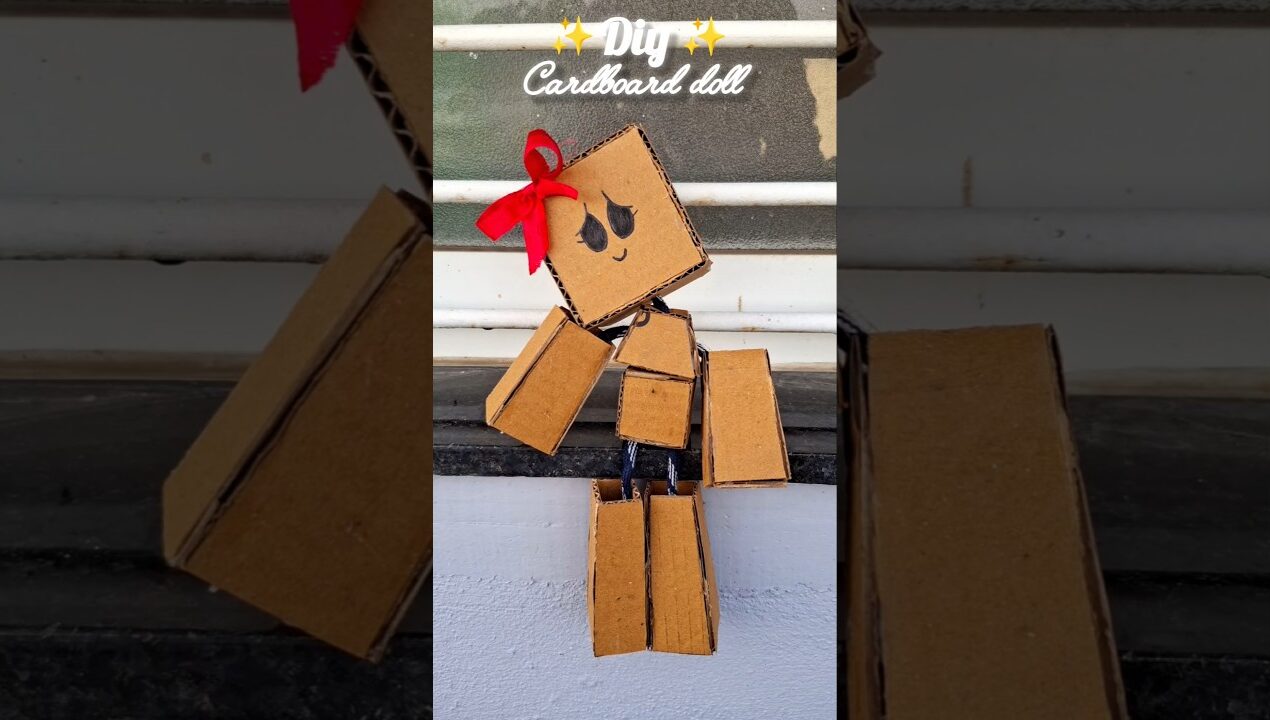 DIY cardboard ragdoll 🤎♥️ || #shorts #viral #youtubeshorts #craftideas #handmade #doll