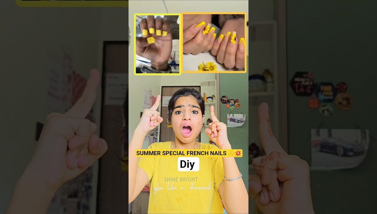 SUMMER SPECIAL FRENCH NAILS ✨️💥 #shorts #minivlog #ashortaday #tranding #vlog #diy #mehndi #nails